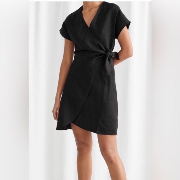 And Other Stories Linen Wrap Mini Dress , size 6 - Picture 7 of 12